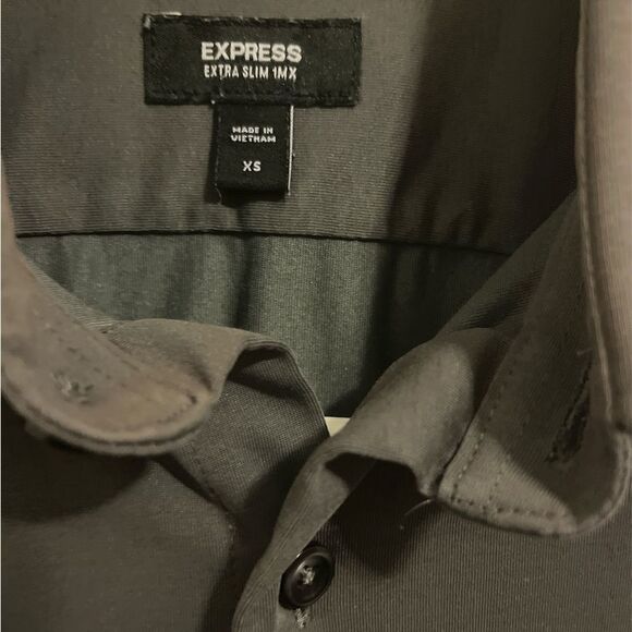 Express Grey Dress Shirt with Point Collar - Picture 2 of 3